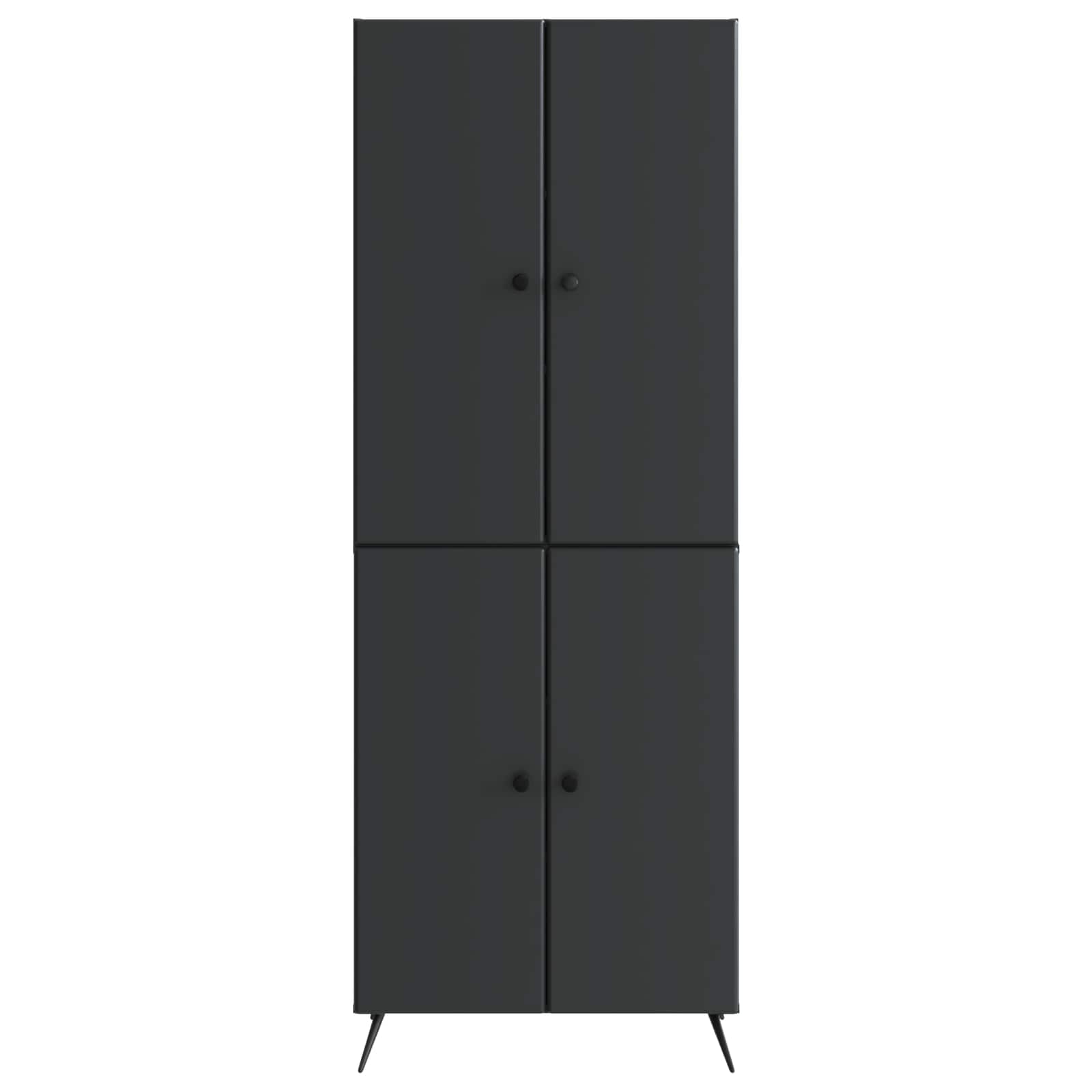Schrankset 2 pcs Schwarz Holzwerkstoff