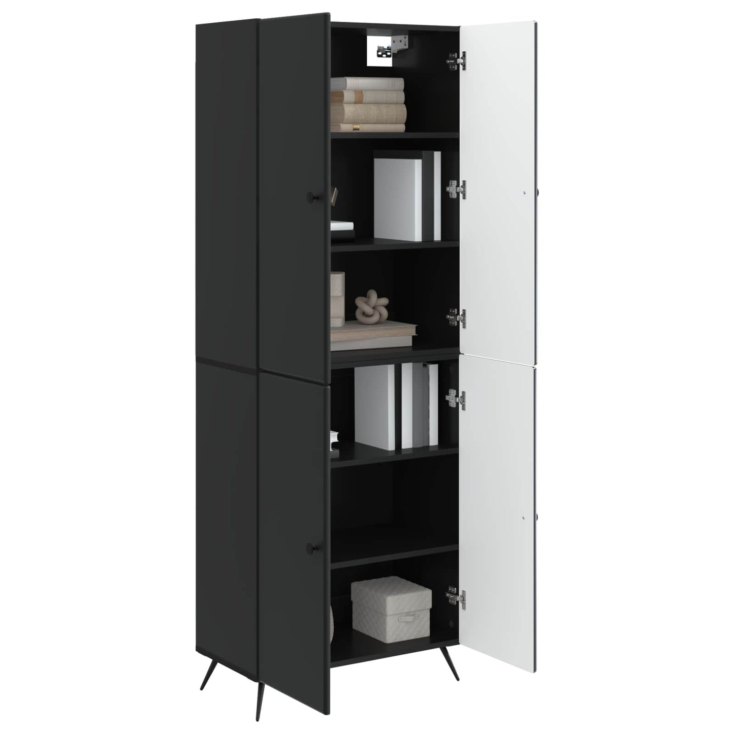 Schrankset 2 pcs Schwarz Holzwerkstoff