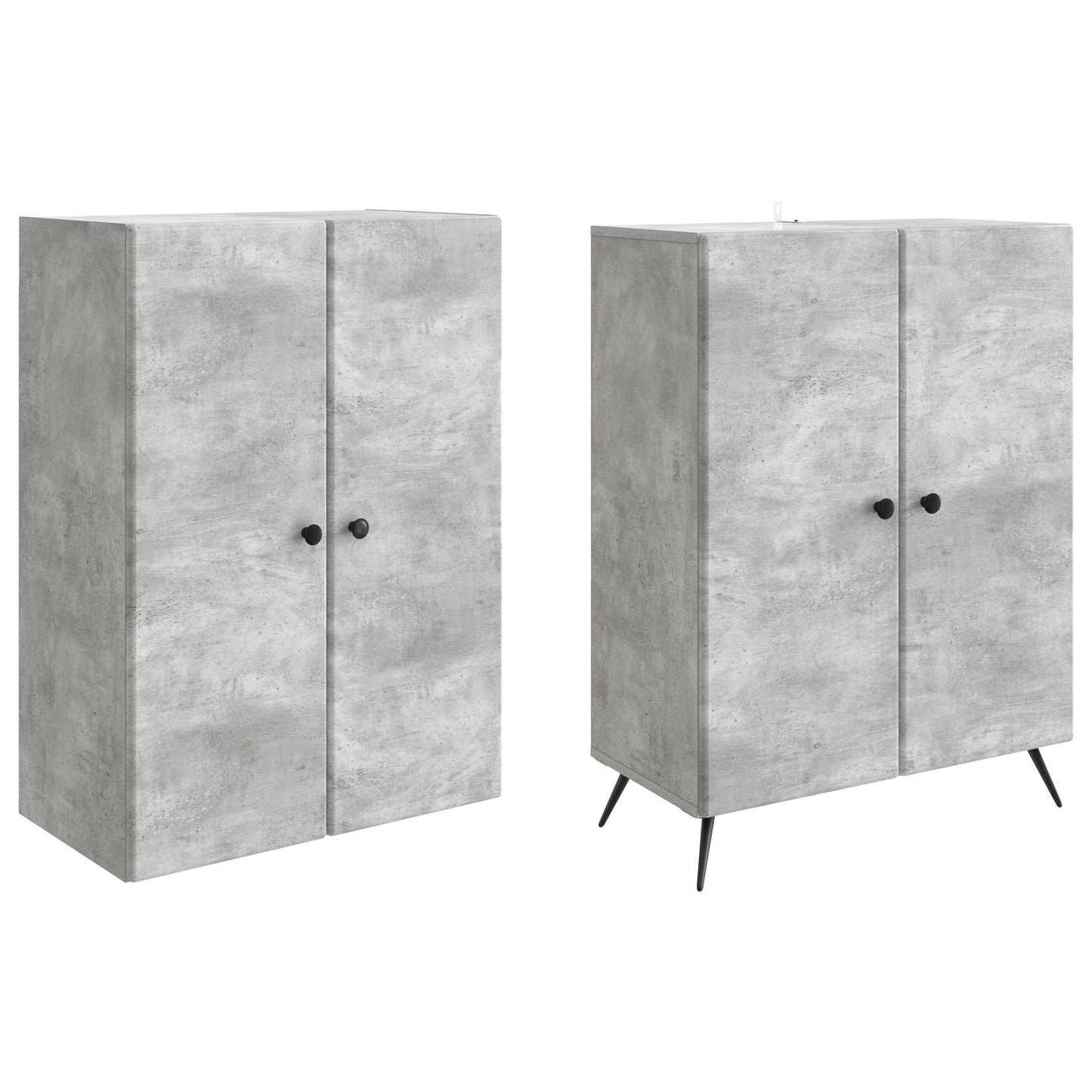 Schrankset 2 pcs Betongrau Holzwerkstoff