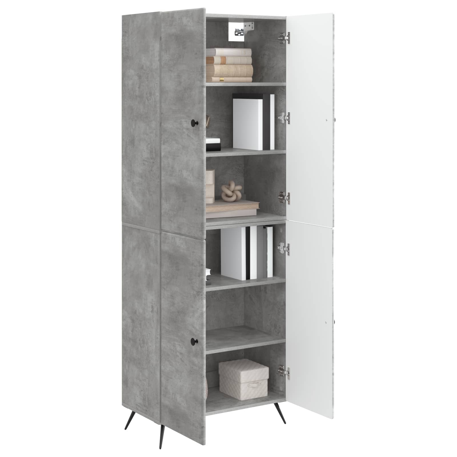 Schrankset 2 pcs Betongrau Holzwerkstoff