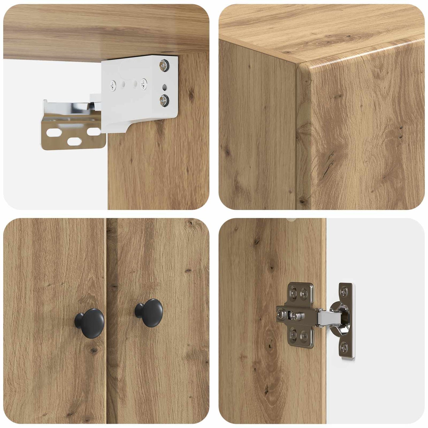 Schrankset 2 stk. Artisan-Eiche Holzwerkstoff