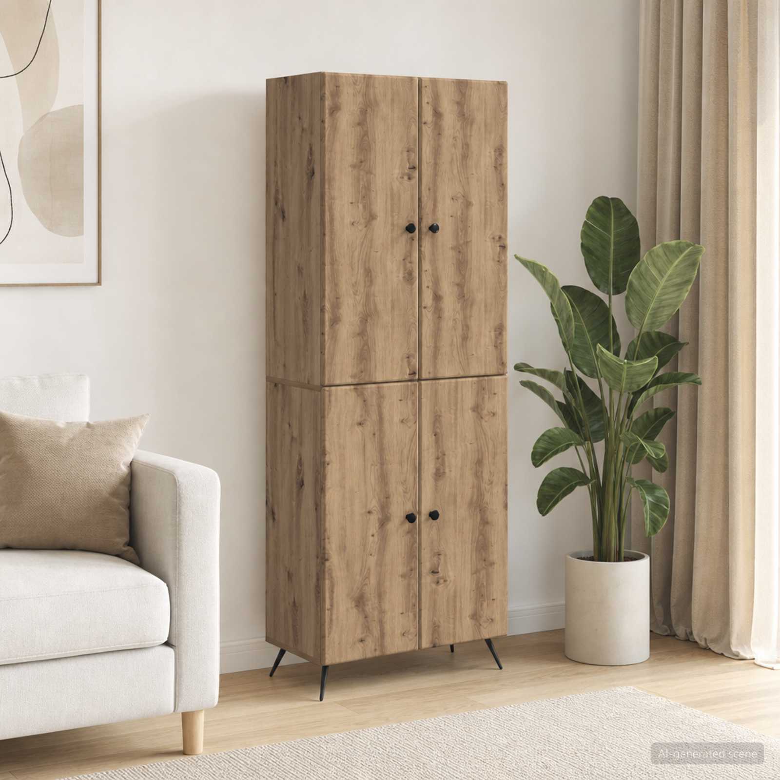 Schrankset 2 stk. Artisan-Eiche Holzwerkstoff