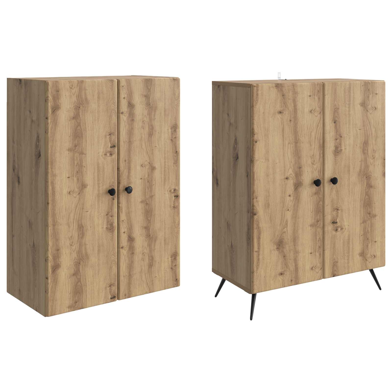 Schrankset 2 stk. Artisan-Eiche Holzwerkstoff