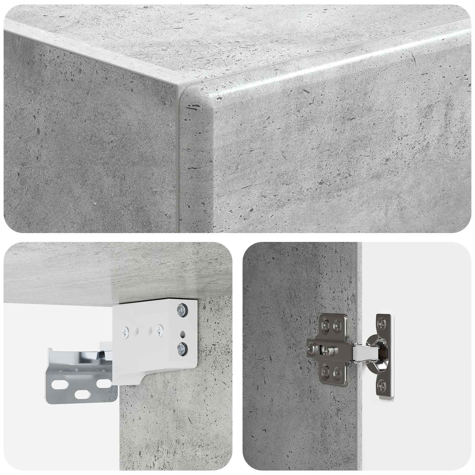 Schrankset 2 pcs Betongrau Holzwerkstoff