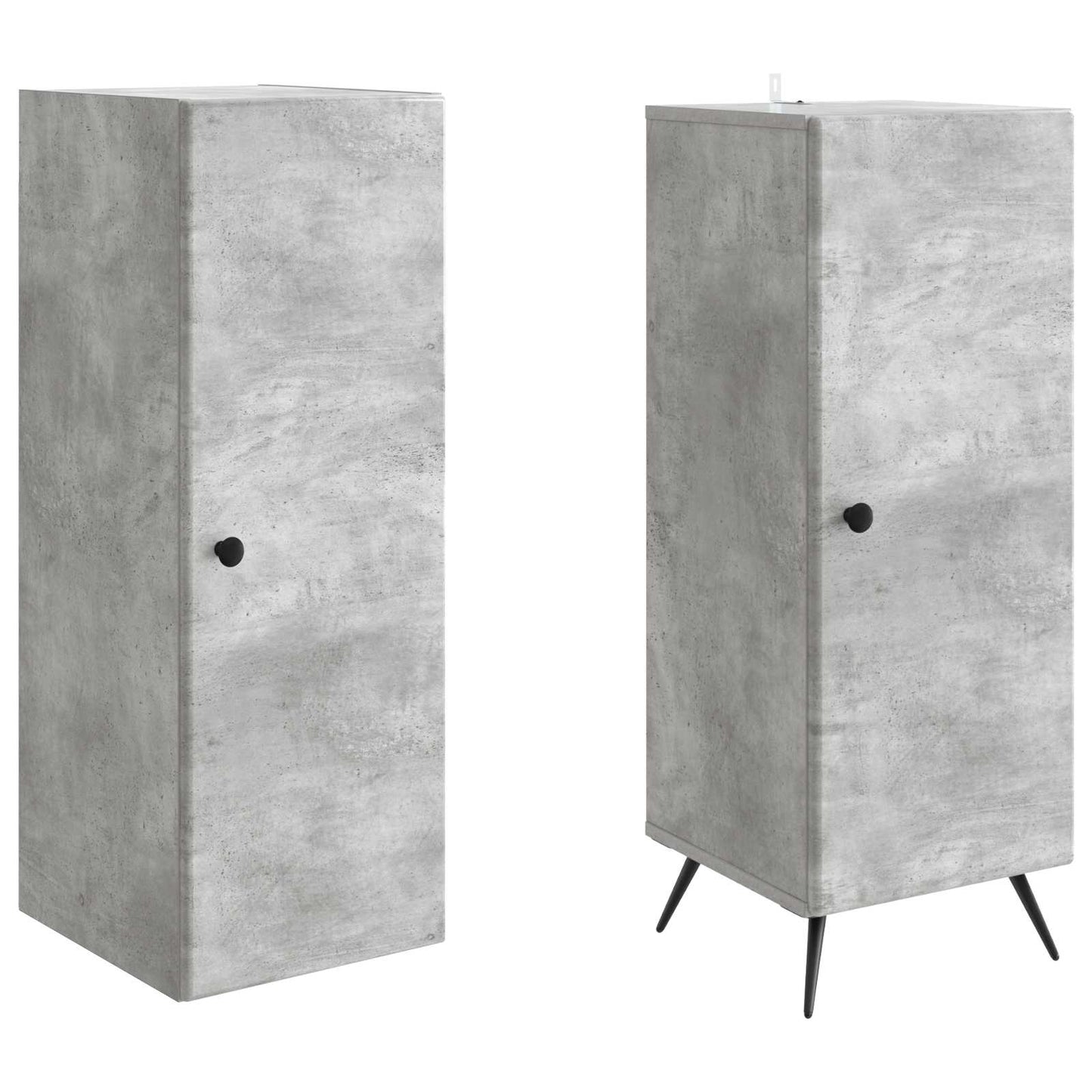 Schrankset 2 pcs Betongrau Holzwerkstoff