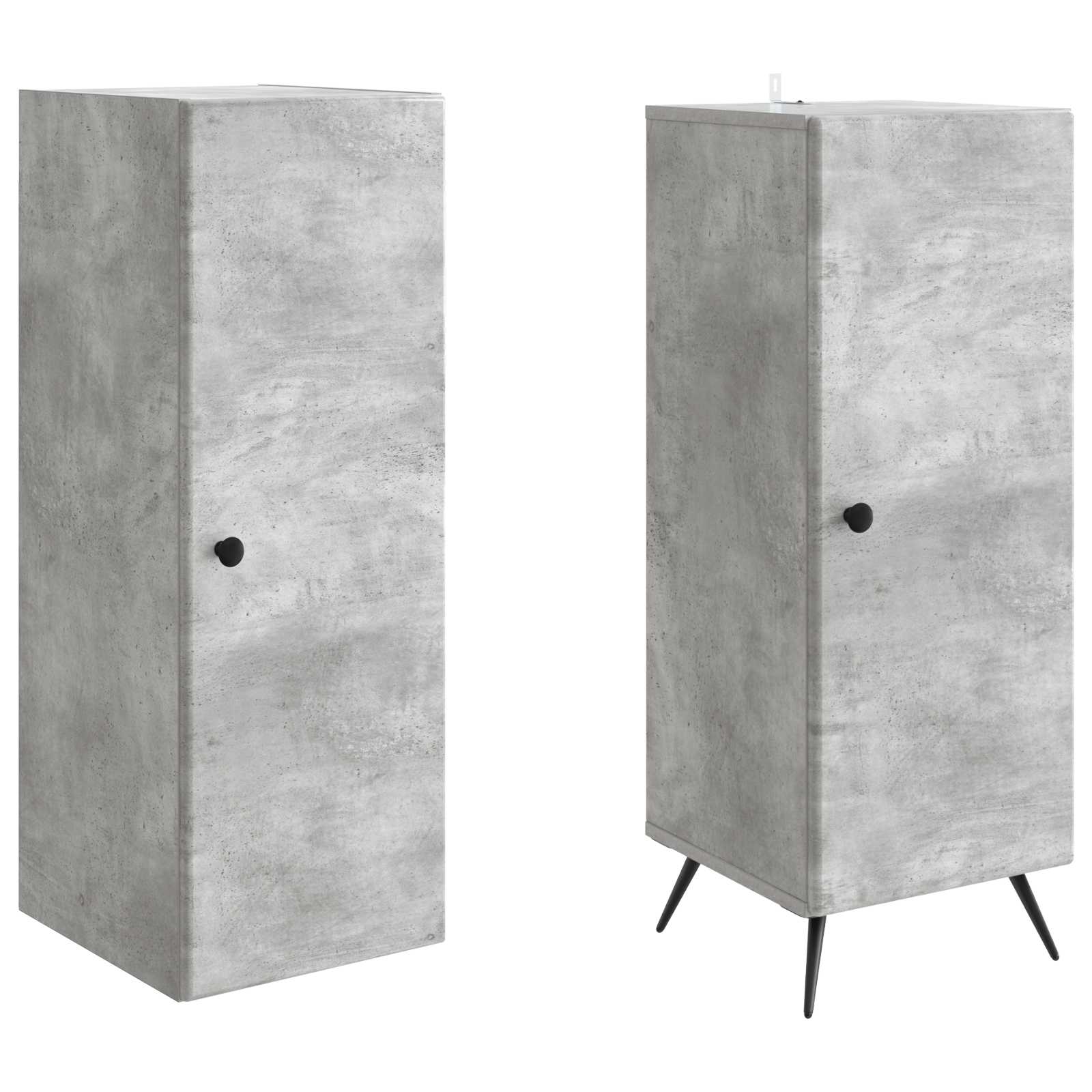 Schrankset 2 pcs Betongrau Holzwerkstoff