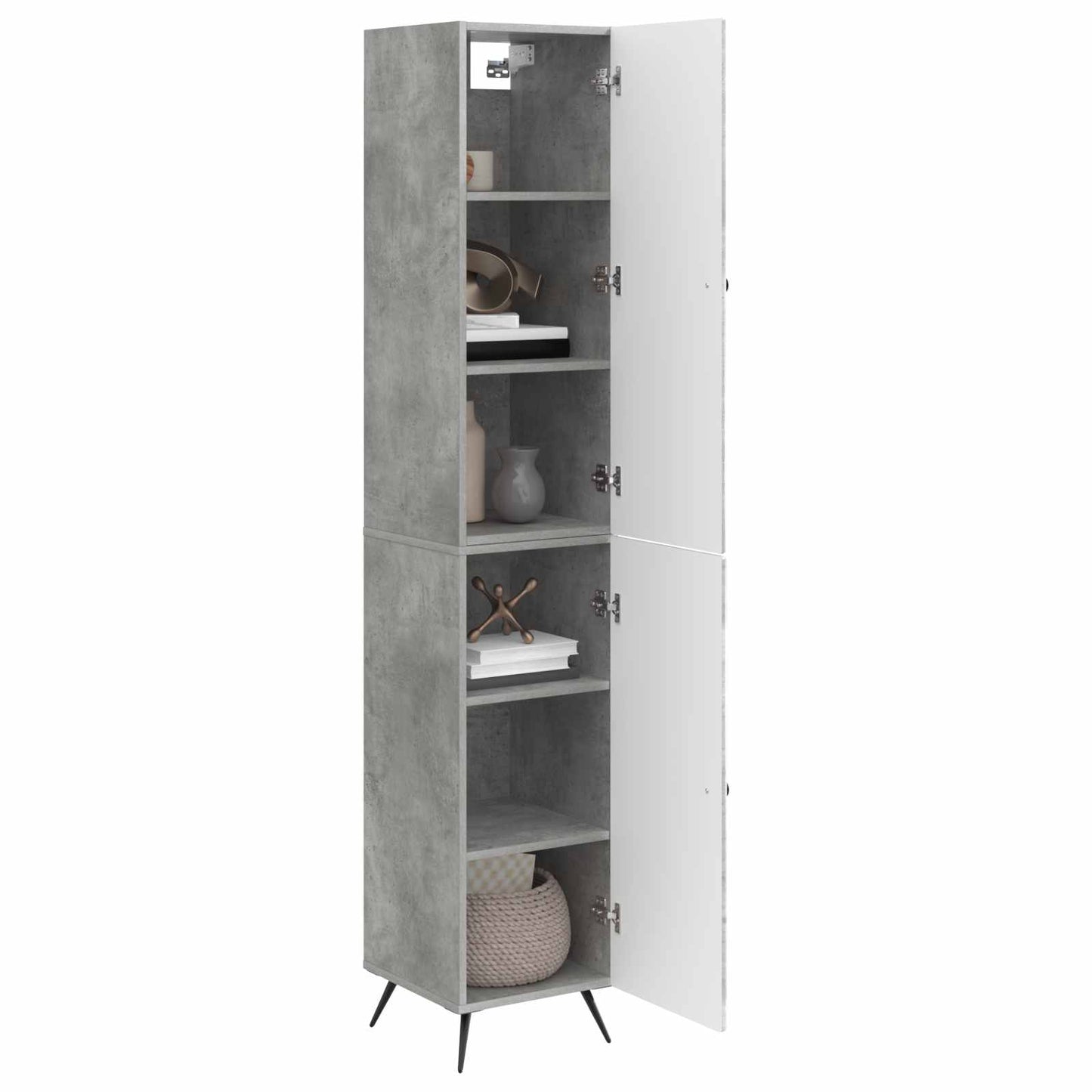 Schrankset 2 pcs Betongrau Holzwerkstoff