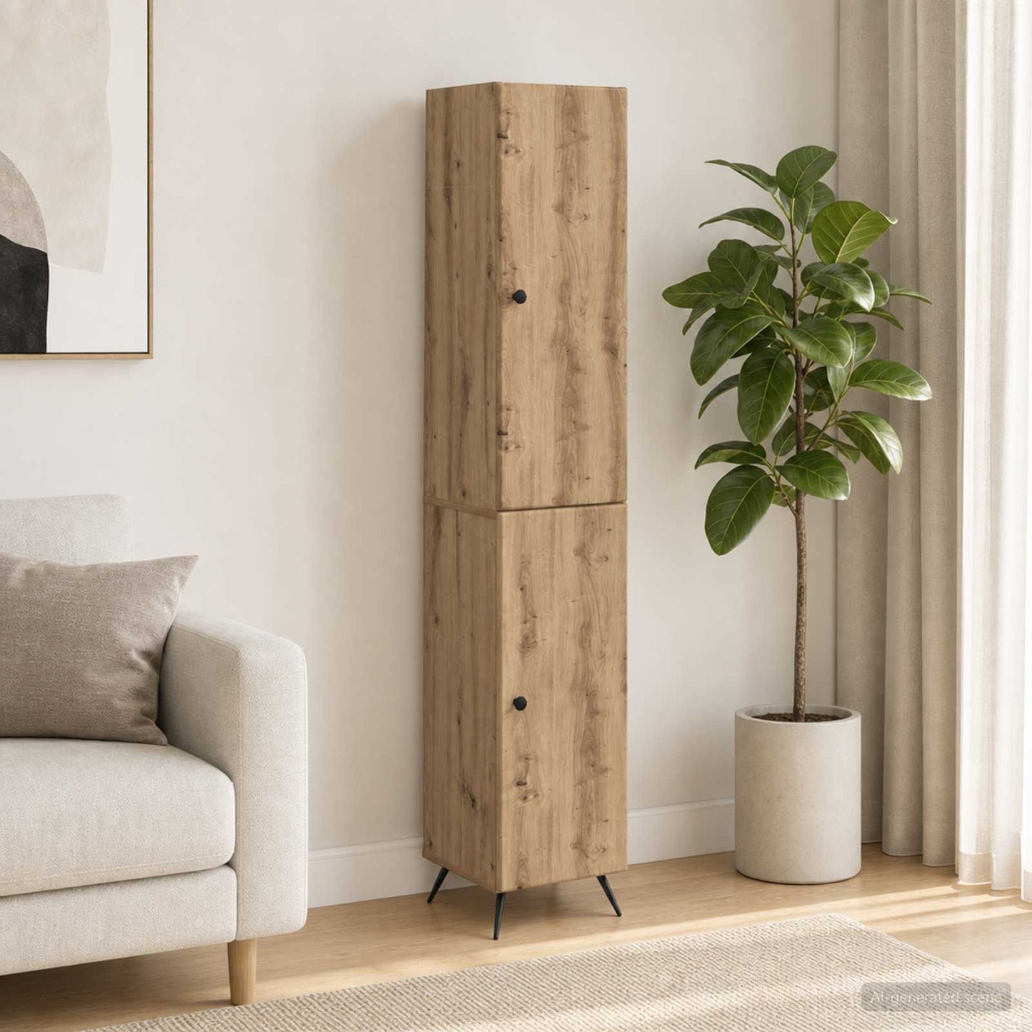 Schrankset 2 stk. Artisan-Eiche Holzwerkstoff