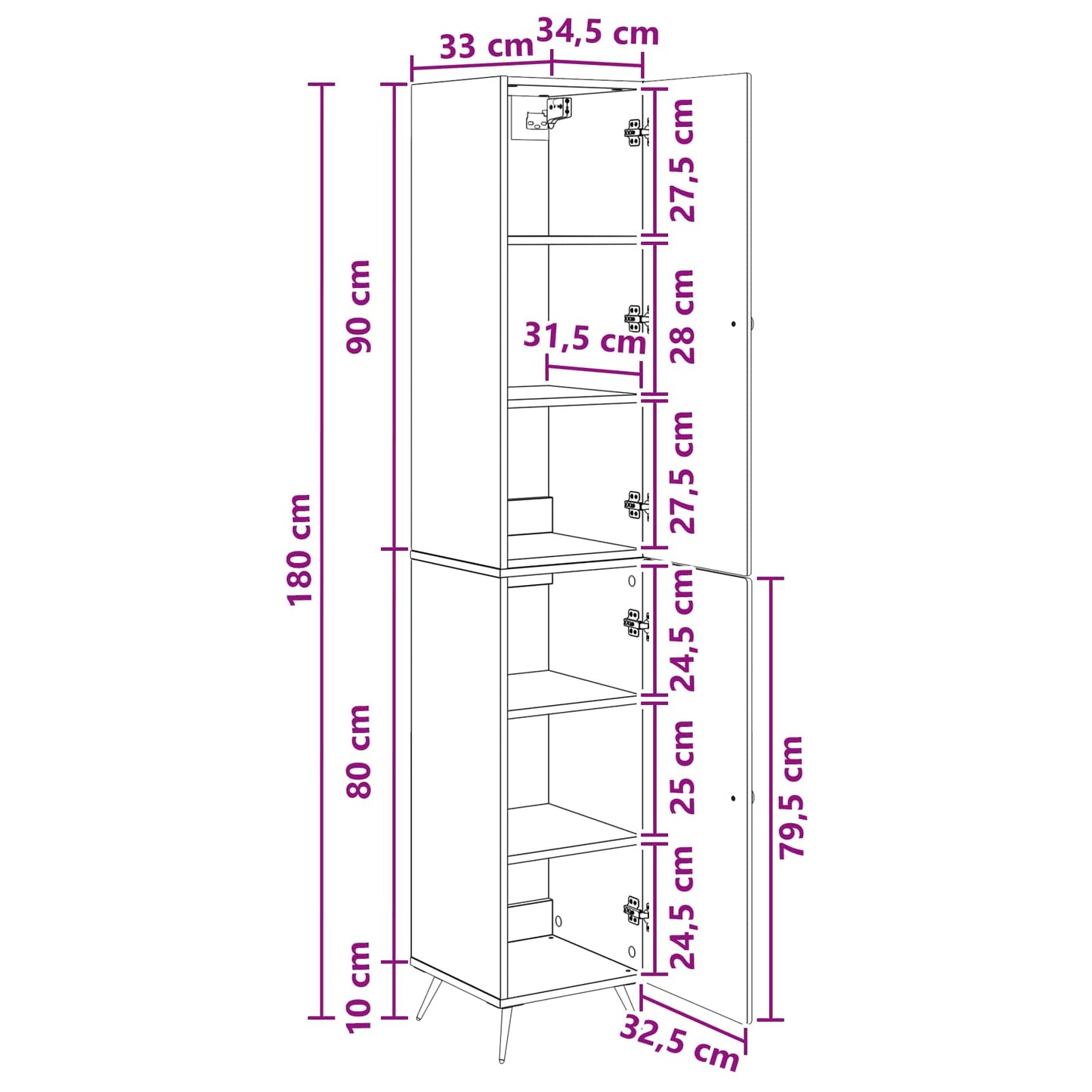 Schrankset 2 stk. Artisan-Eiche Holzwerkstoff