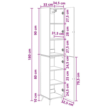 Schrankset 2 stk. Artisan-Eiche Holzwerkstoff