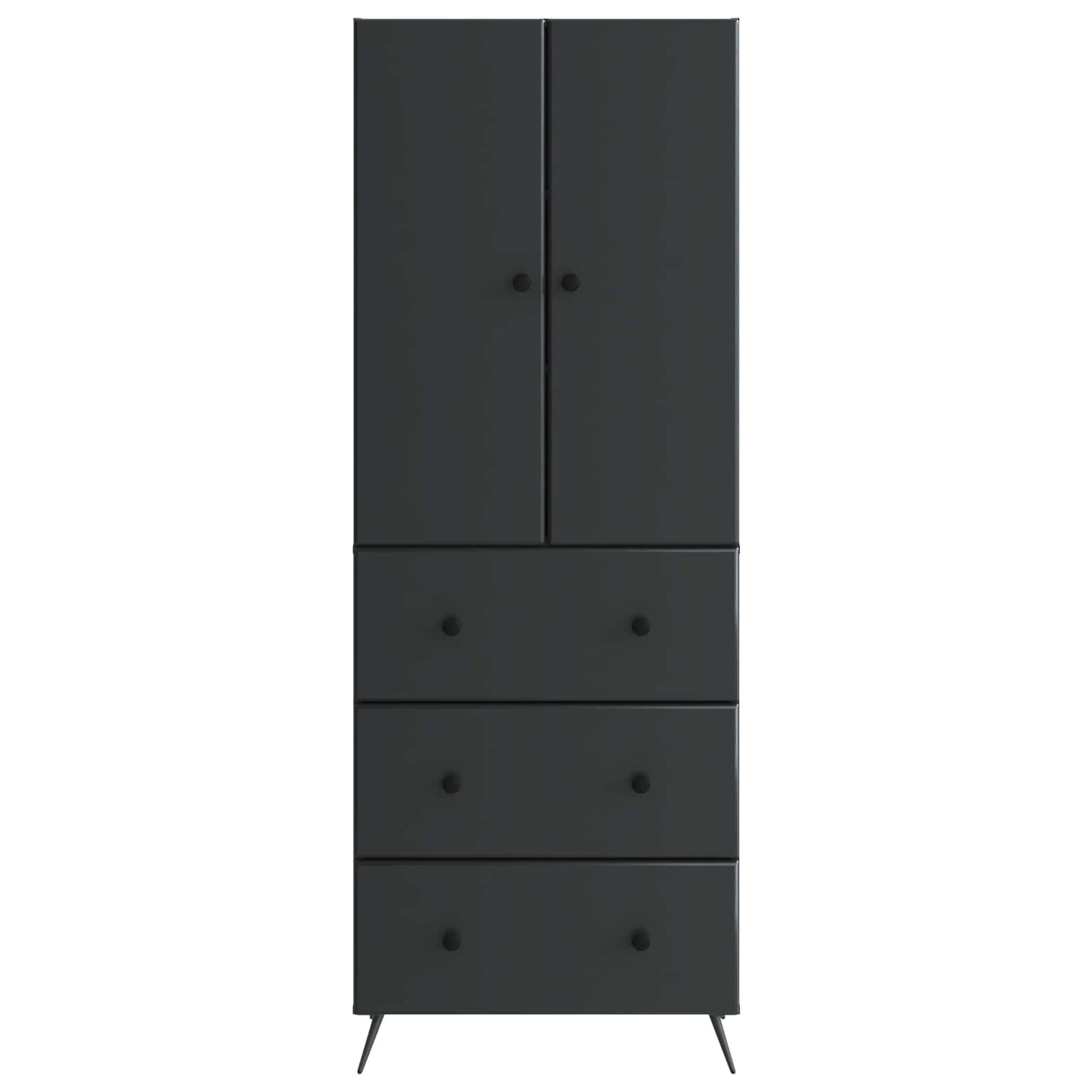 Schrankset 2 pcs Schwarz 66 x 34,5 x 90 cm Holzwerkstoff