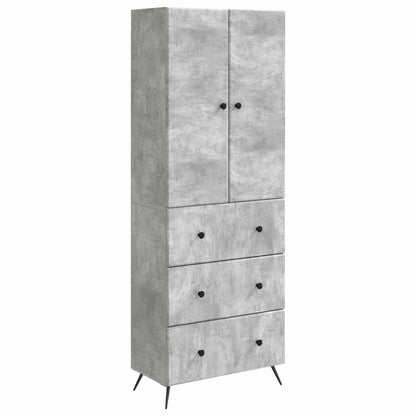Schrankset 2 stk. 66 x 34,5 x 90 cm Holzwerkstoff Betongrau