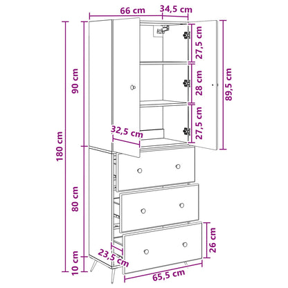 Schrankset 2 stk. 66 x 34,5 x 90 cm Holzwerkstoff