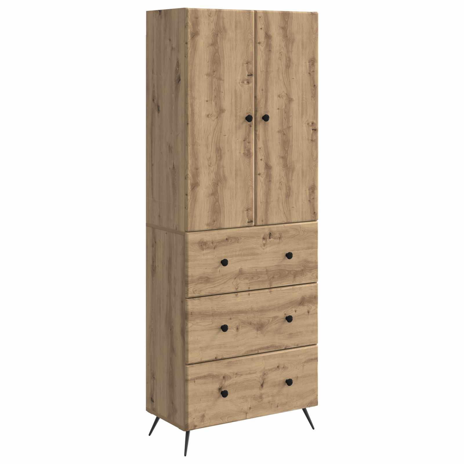 Schrankset 2 stk. 66 x 34,5 x 90 cm Holzwerkstoff Artisan-Eiche