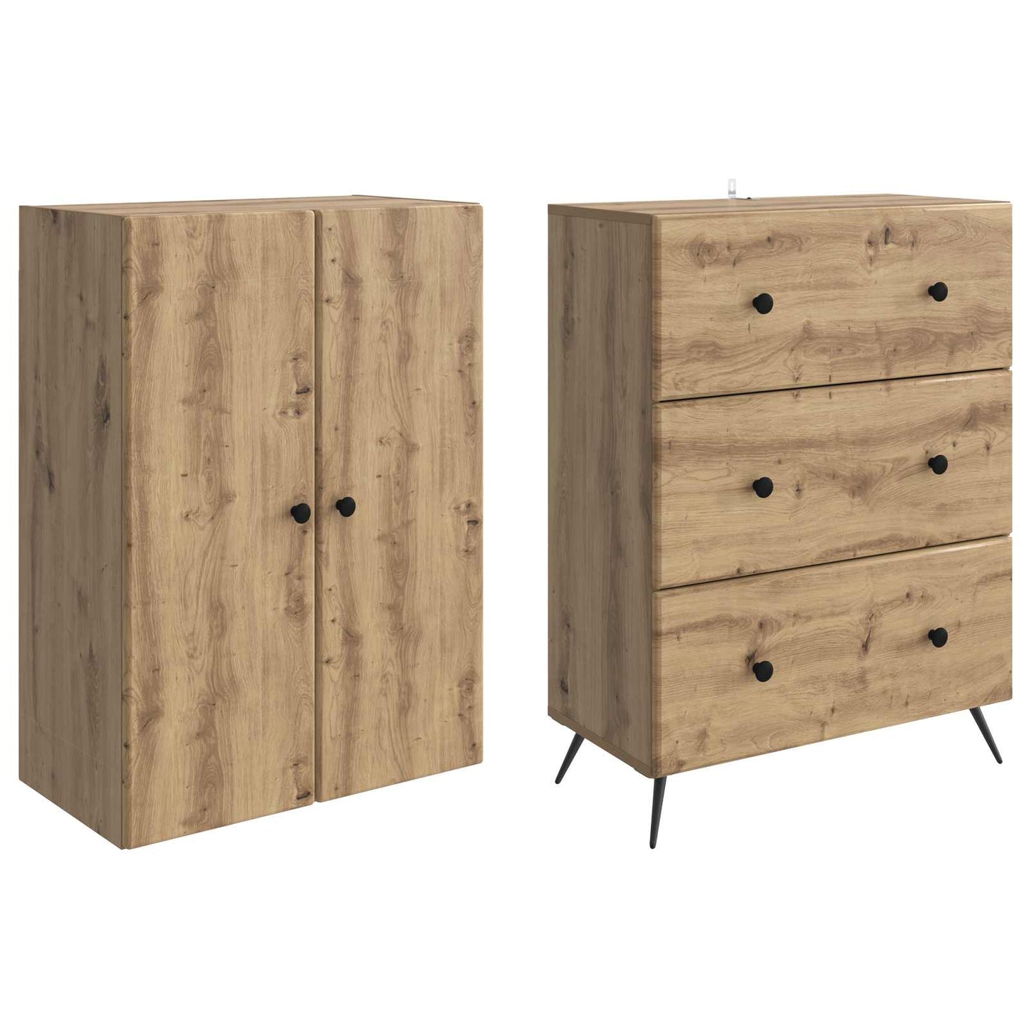 Schrankset 2 Stk. 66 x 34,5 x 90 cm Holzwerkstoff Artisan-Eiche