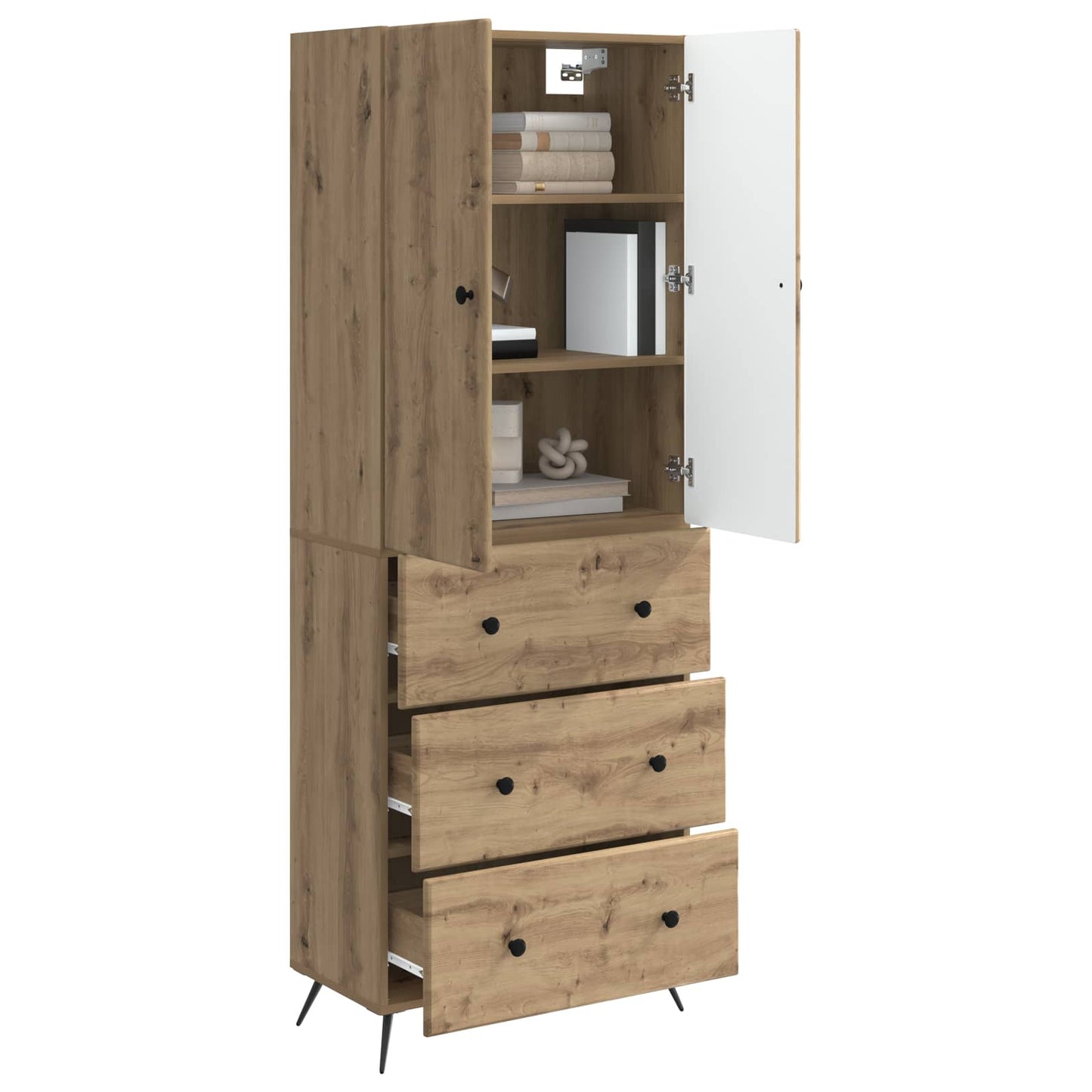 Schrankset 2 stk. 66 x 34,5 x 90 cm Holzwerkstoff Artisan-Eiche