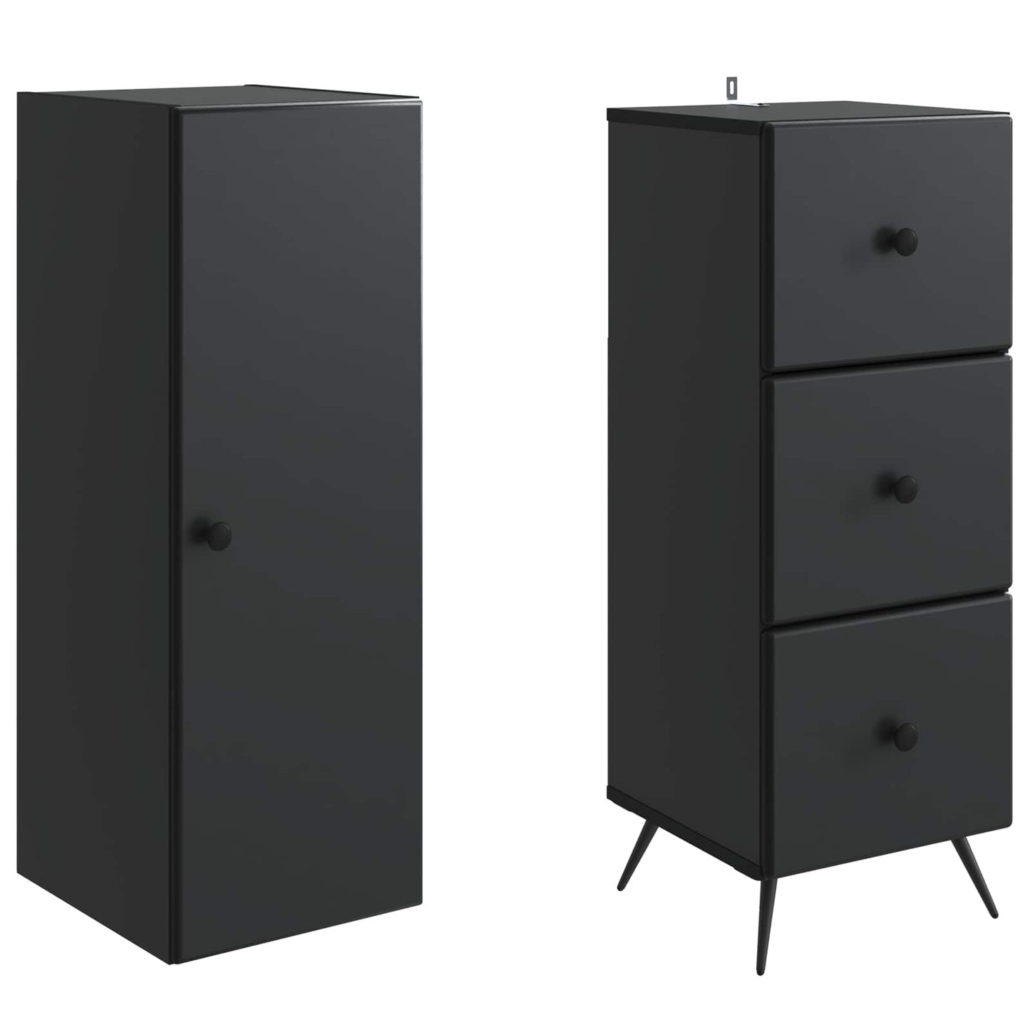 Schrankset 2 stk. 34,5 x 34,5 x 90 cm Holzwerkstoff Schwarz