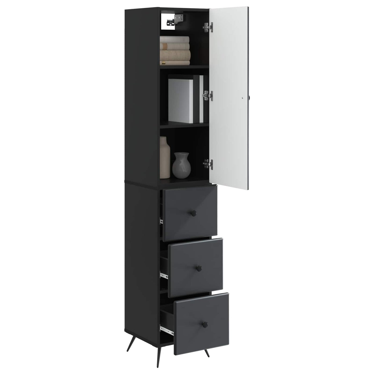 Schrankset 2 stk. 34,5 x 34,5 x 90 cm Holzwerkstoff Schwarz
