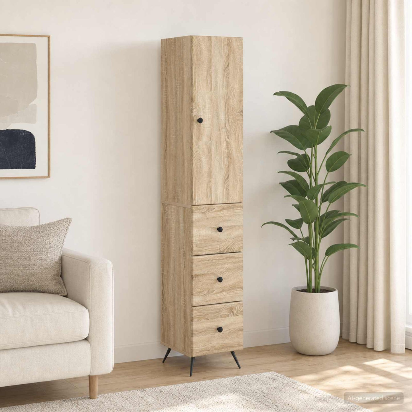 Schrankset 2 pcs Sonoma-Eiche 34,5 x 34,5 x 90 cm Holzwerkstoff