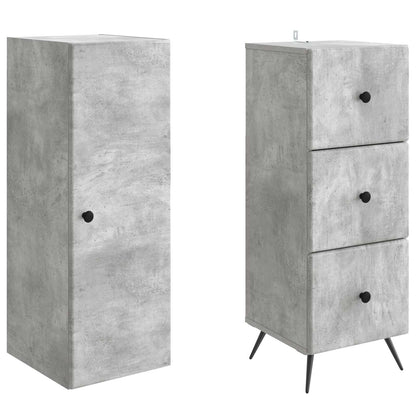 Schrankset 2 stk. 34,5 x 34,5 x 90 cm Holzwerkstoff Betongrau