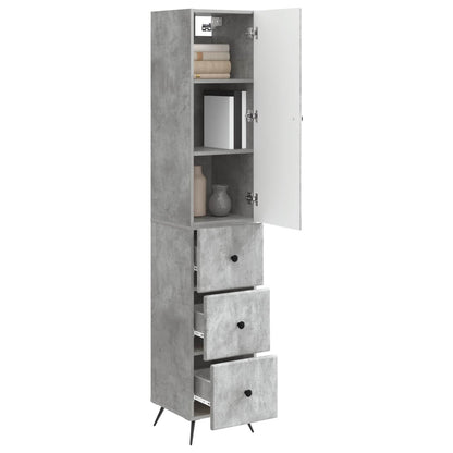 Schrankset 2 stk. 34,5 x 34,5 x 90 cm Holzwerkstoff Betongrau
