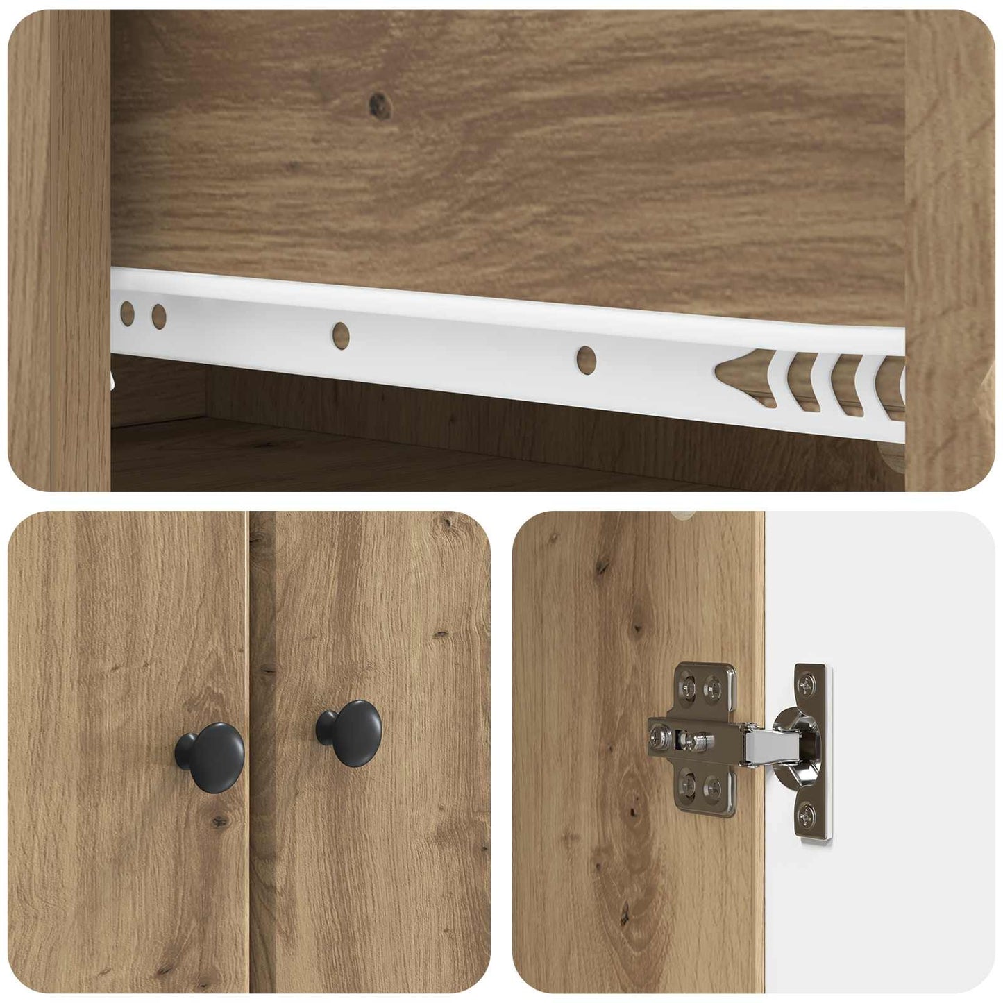 Schrankset 2 stk. 34,5 x 34,5 x 90 cm Holzwerkstoff