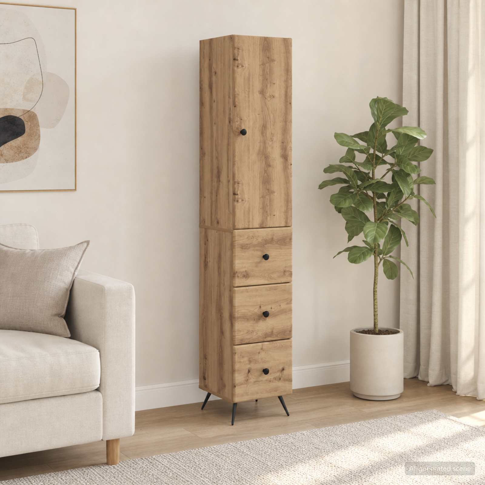Schrankset 2 stk. 34,5 x 34,5 x 90 cm Holzwerkstoff