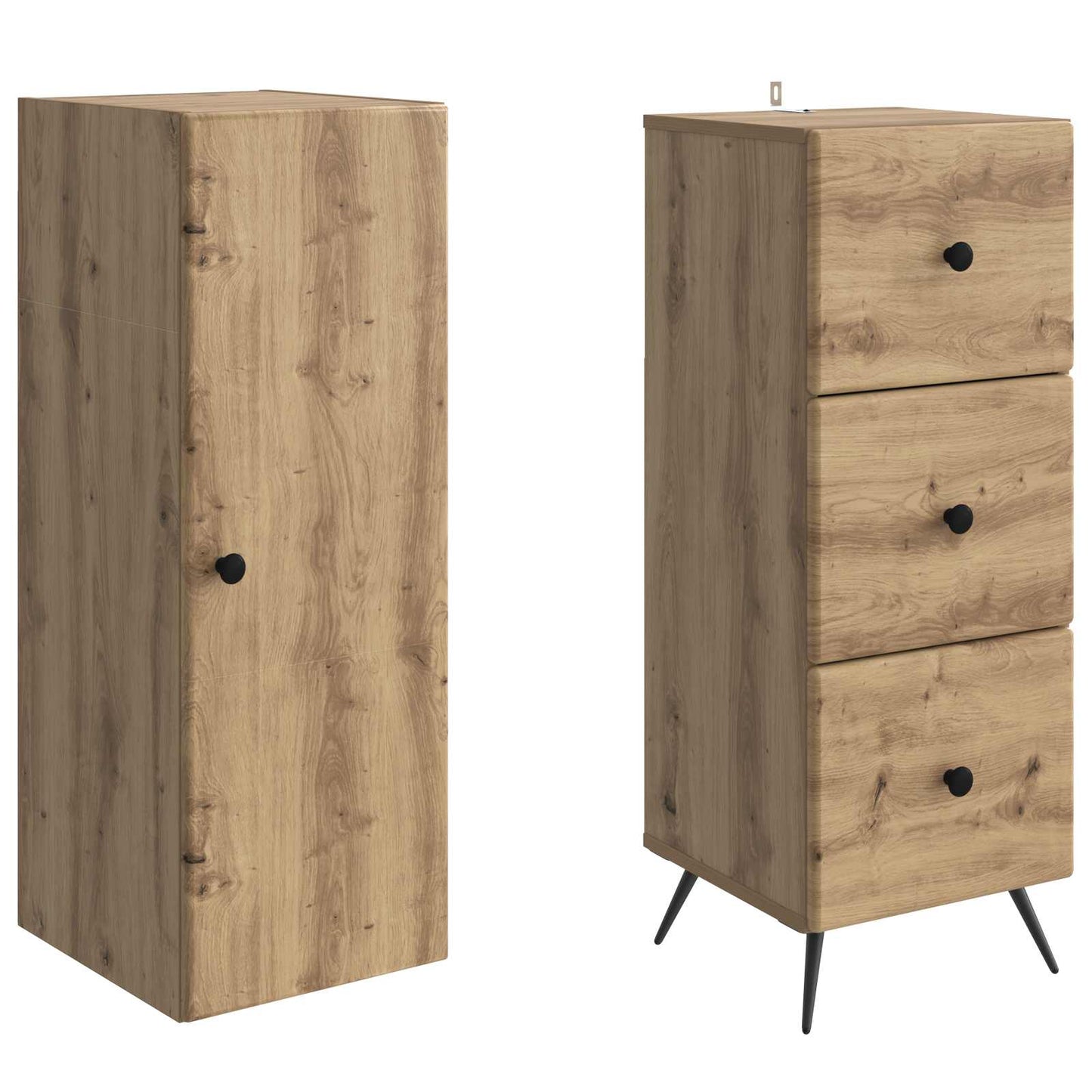 Schrankset 2 stk. 34,5 x 34,5 x 90 cm Holzwerkstoff