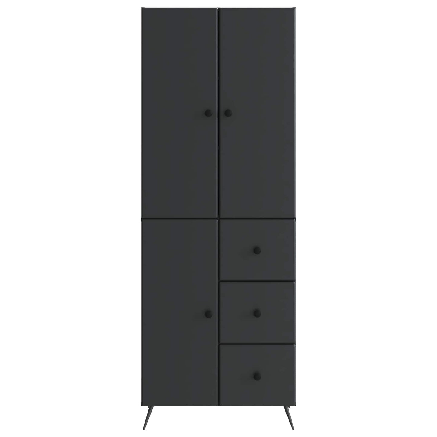 Schrankset 2 pcs Schwarz Holzwerkstoff