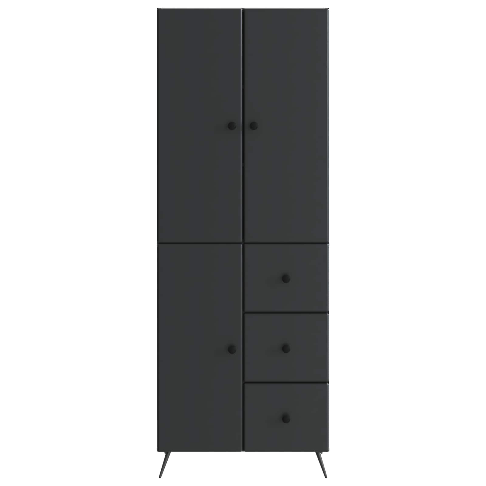 Schrankset 2 pcs Schwarz Holzwerkstoff