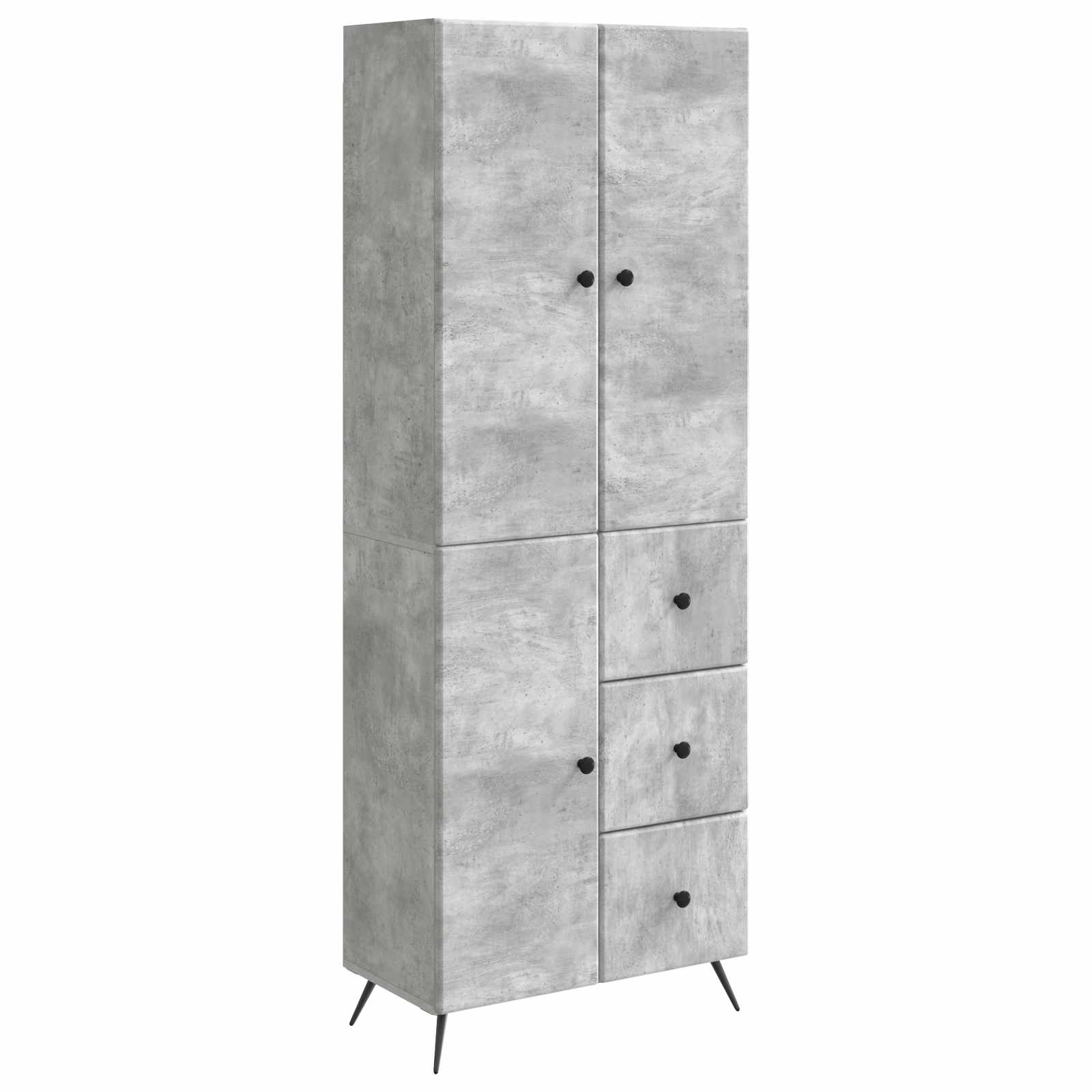 Schrankset 2 pcs Betongrau Holzwerkstoff