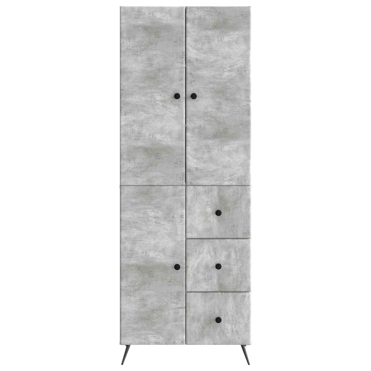 Schrankset 2 pcs Betongrau Holzwerkstoff