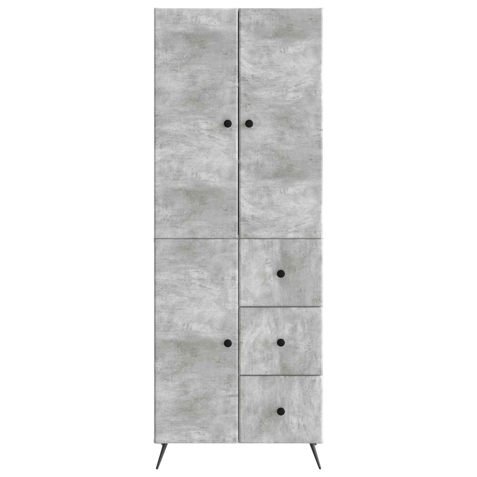 Schrankset 2 pcs Betongrau Holzwerkstoff
