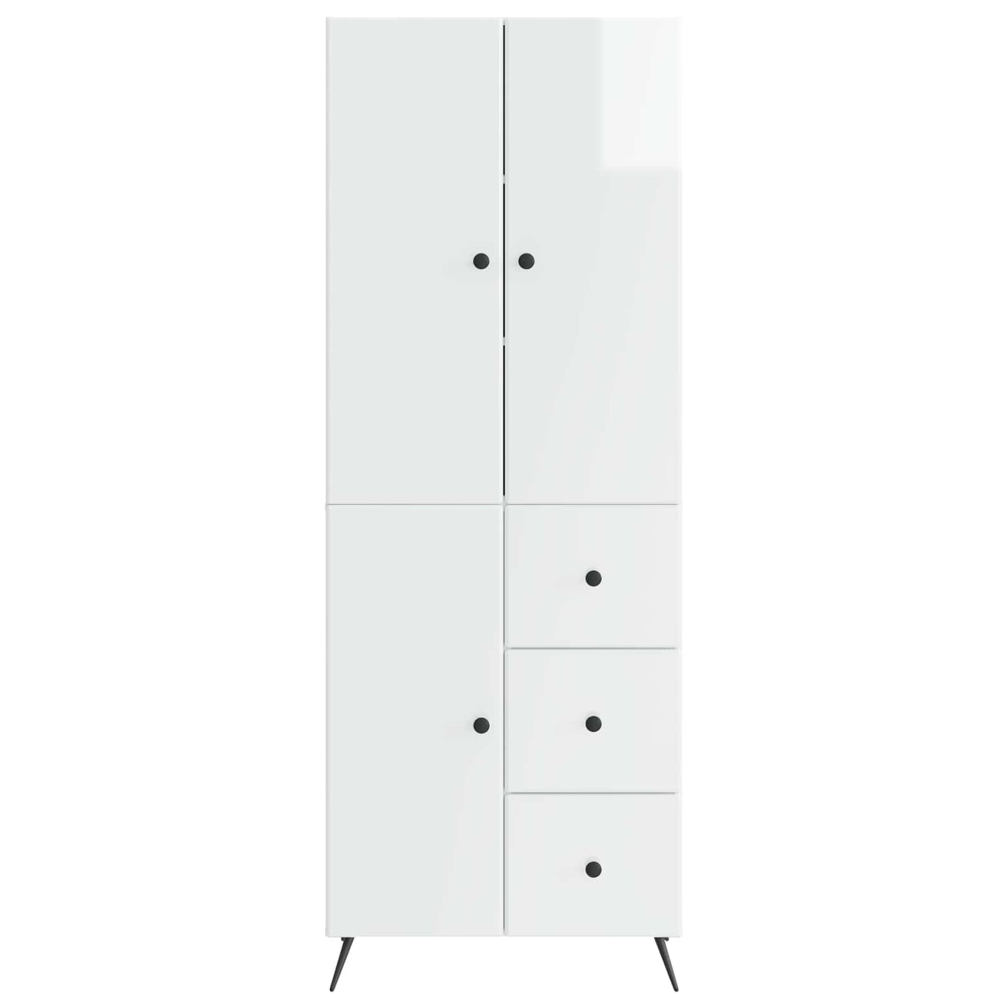 Schrankset 2 pcs Hochglanz Weiß Holzwerkstoff