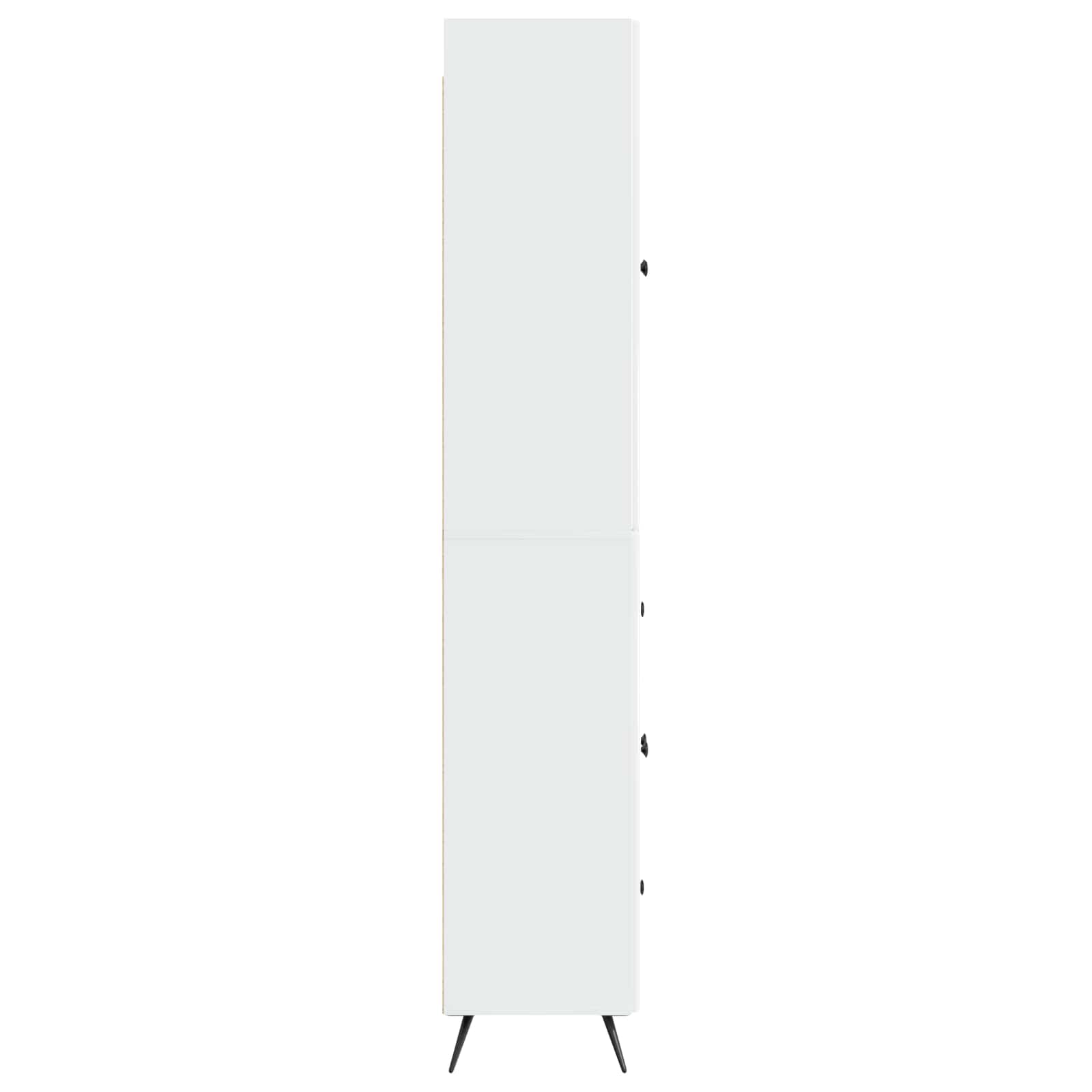 Schrankset 2 pcs Hochglanz Weiß Holzwerkstoff