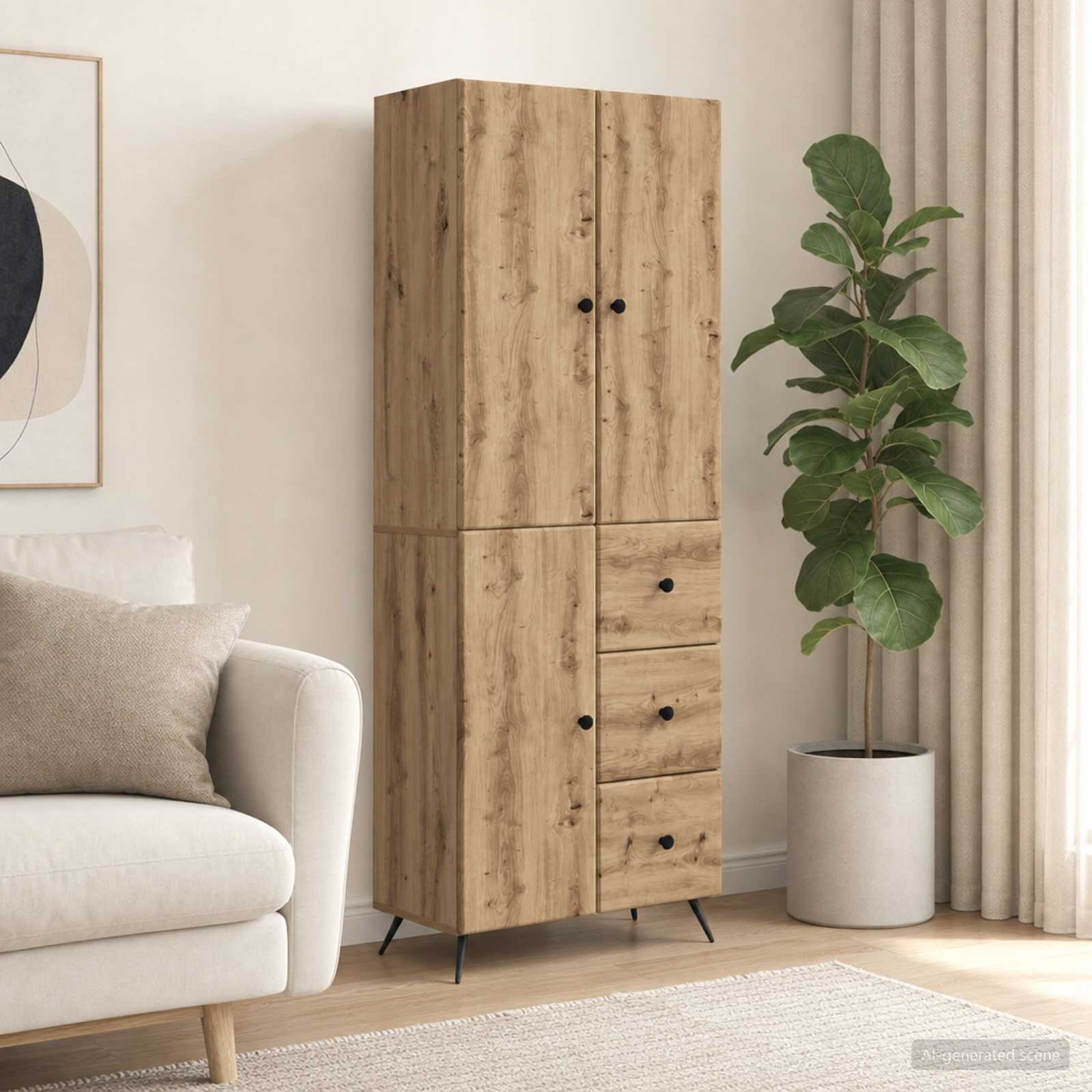 Schrankset 2 stk. Artisan-Eiche Holzwerkstoff
