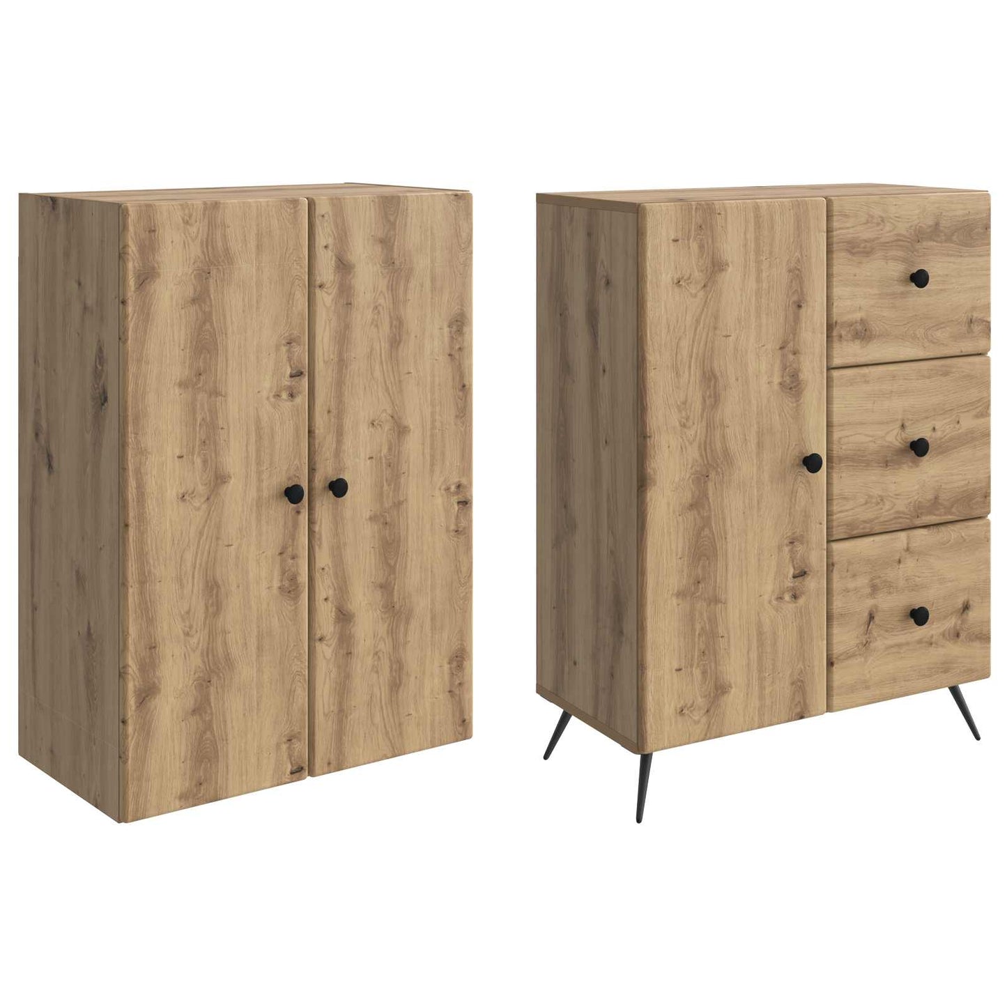 Schrankset 2 stk. Artisan-Eiche Holzwerkstoff