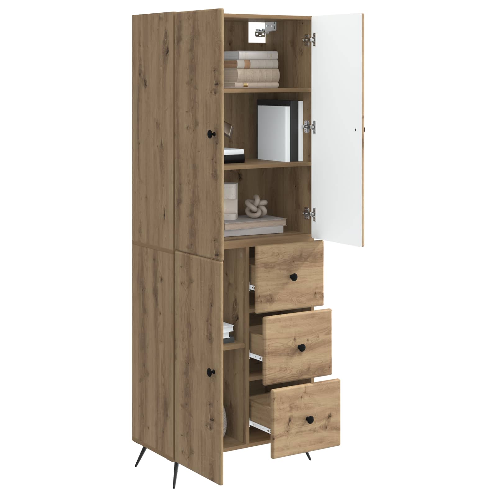 Schrankset 2 stk. Artisan-Eiche Holzwerkstoff