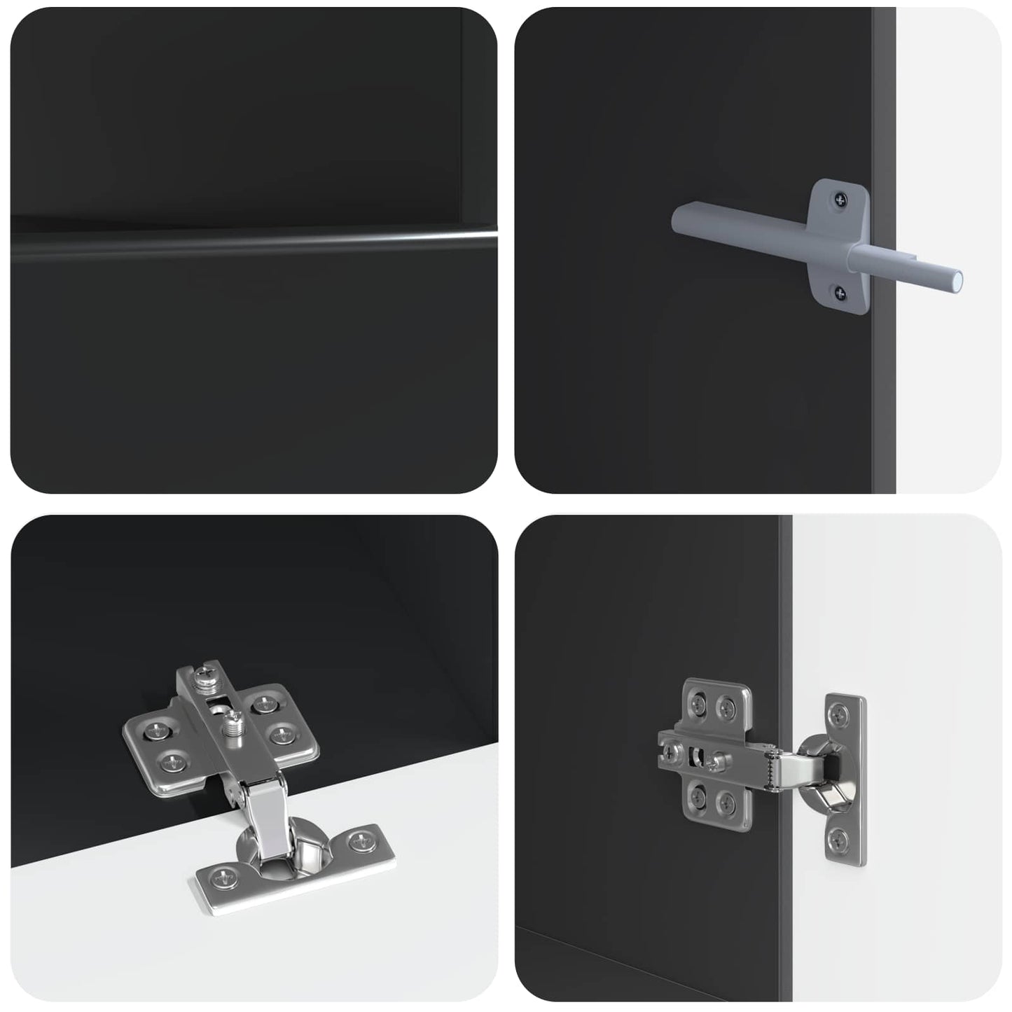 5-teiliges LED TV Schrank Schwarz Holzwerkstoff