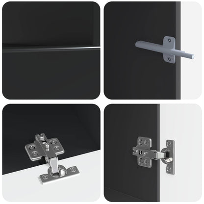LED-TV-Schrank BREDA 3 stk. Schwarz Holzwerkstoff