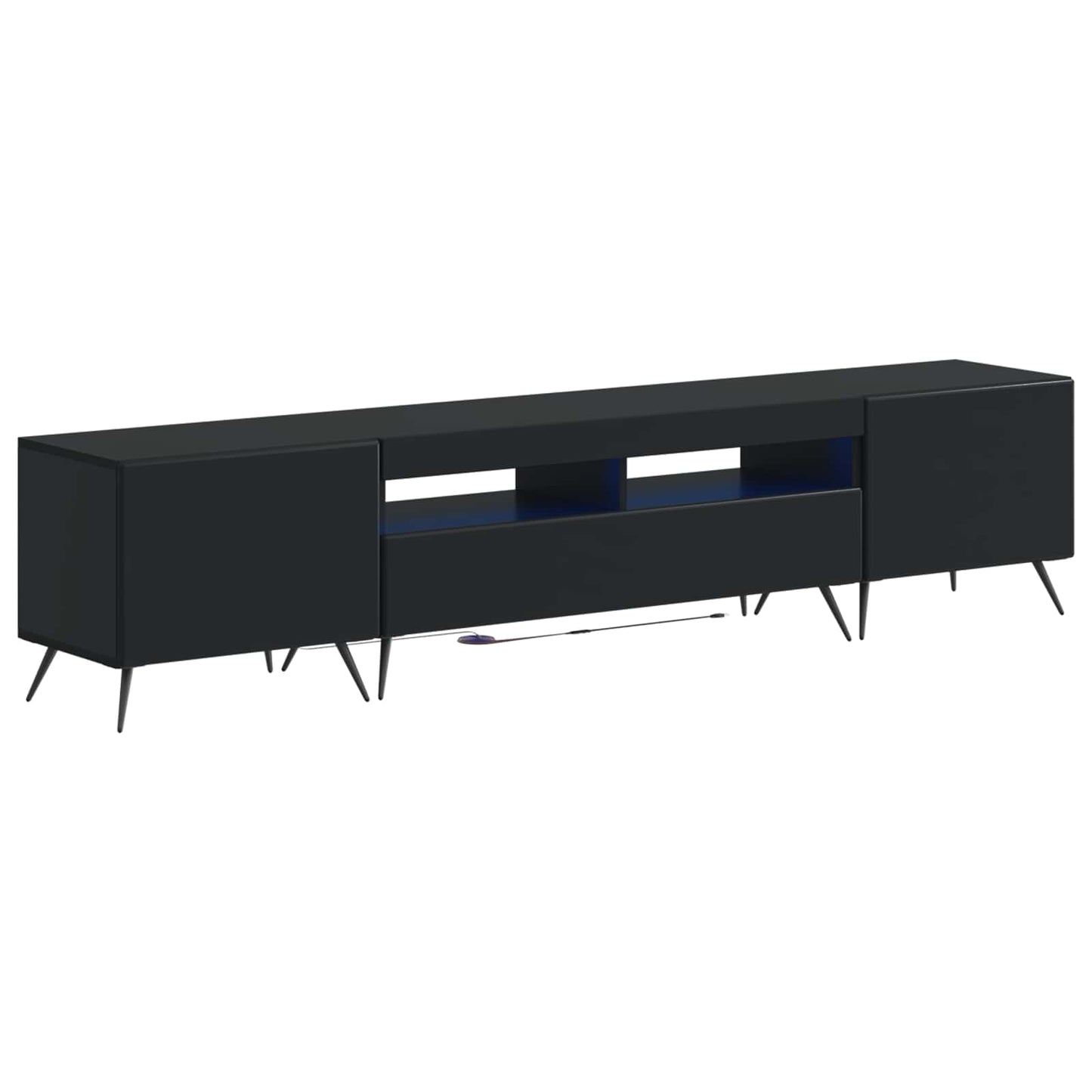 5-teiliges LED TV Schrank Schwarz Holzwerkstoff