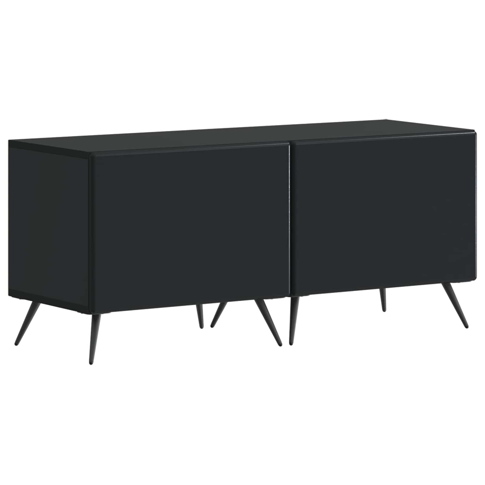 5-teiliges LED TV Schrank Schwarz Holzwerkstoff