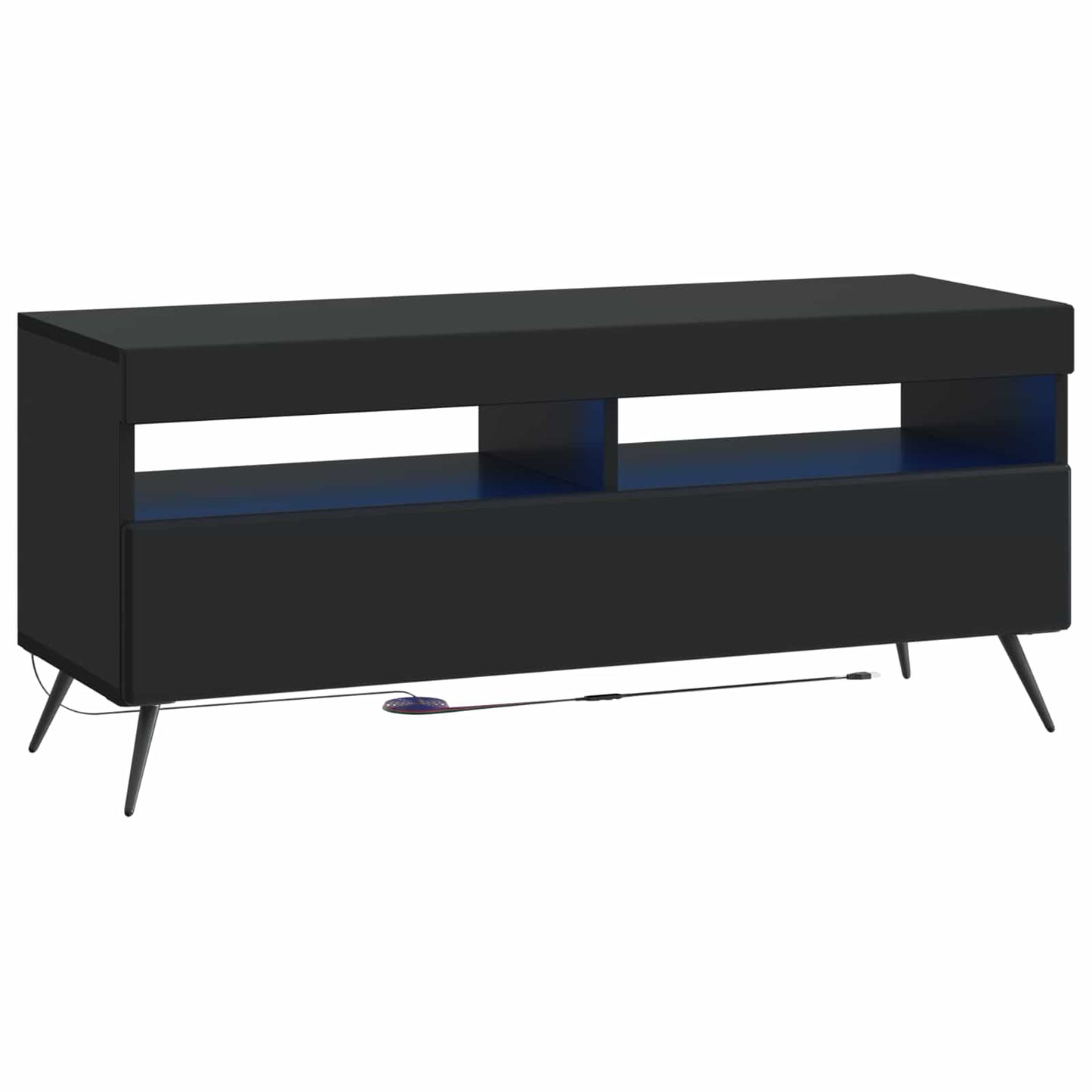 5-teiliges LED TV Schrank Schwarz Holzwerkstoff
