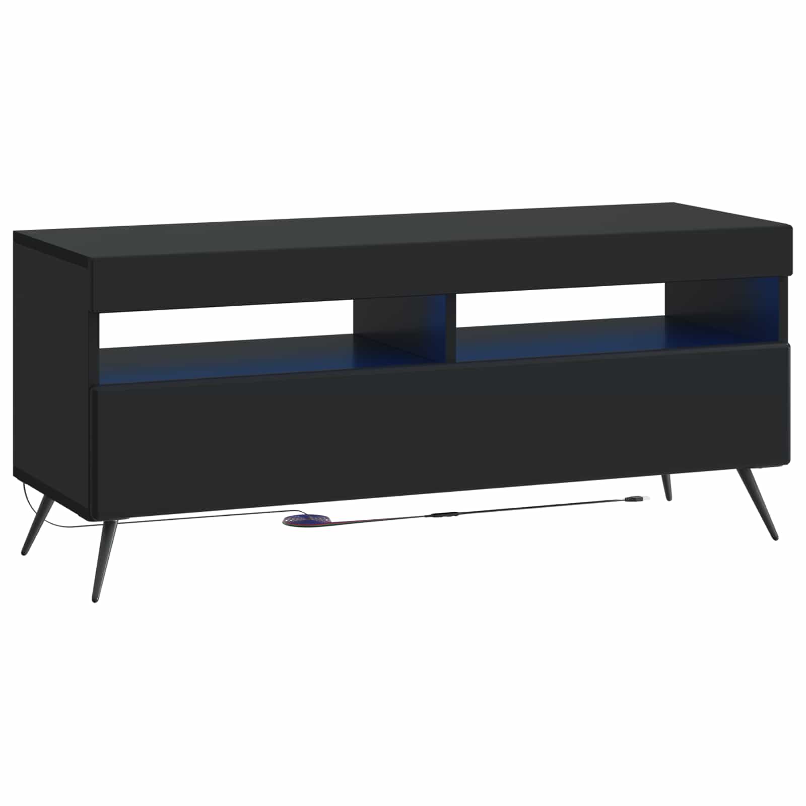 5-teiliges LED TV Schrank Schwarz Holzwerkstoff