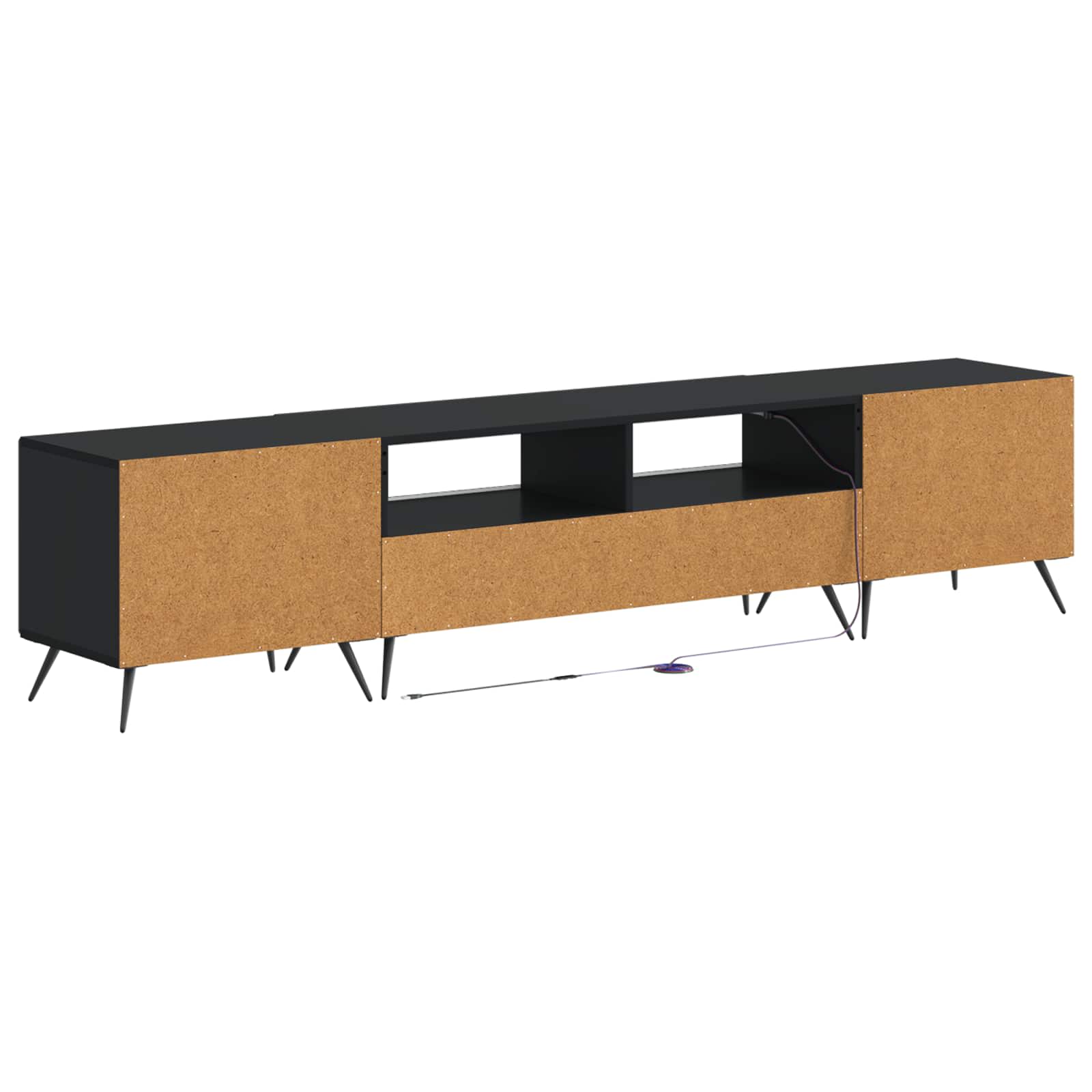 5-teiliges LED TV Schrank Schwarz Holzwerkstoff