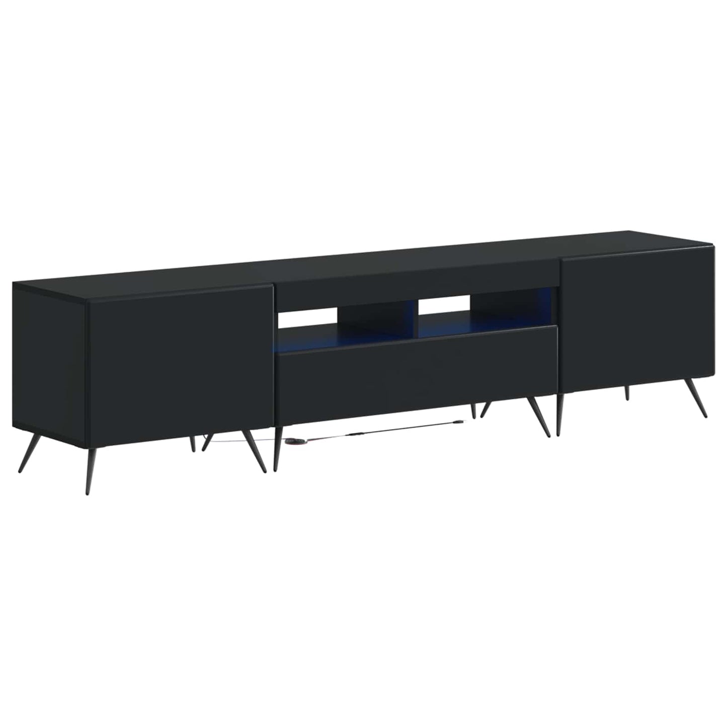 5-teiliges LED TV Schrank Schwarz Holzwerkstoff