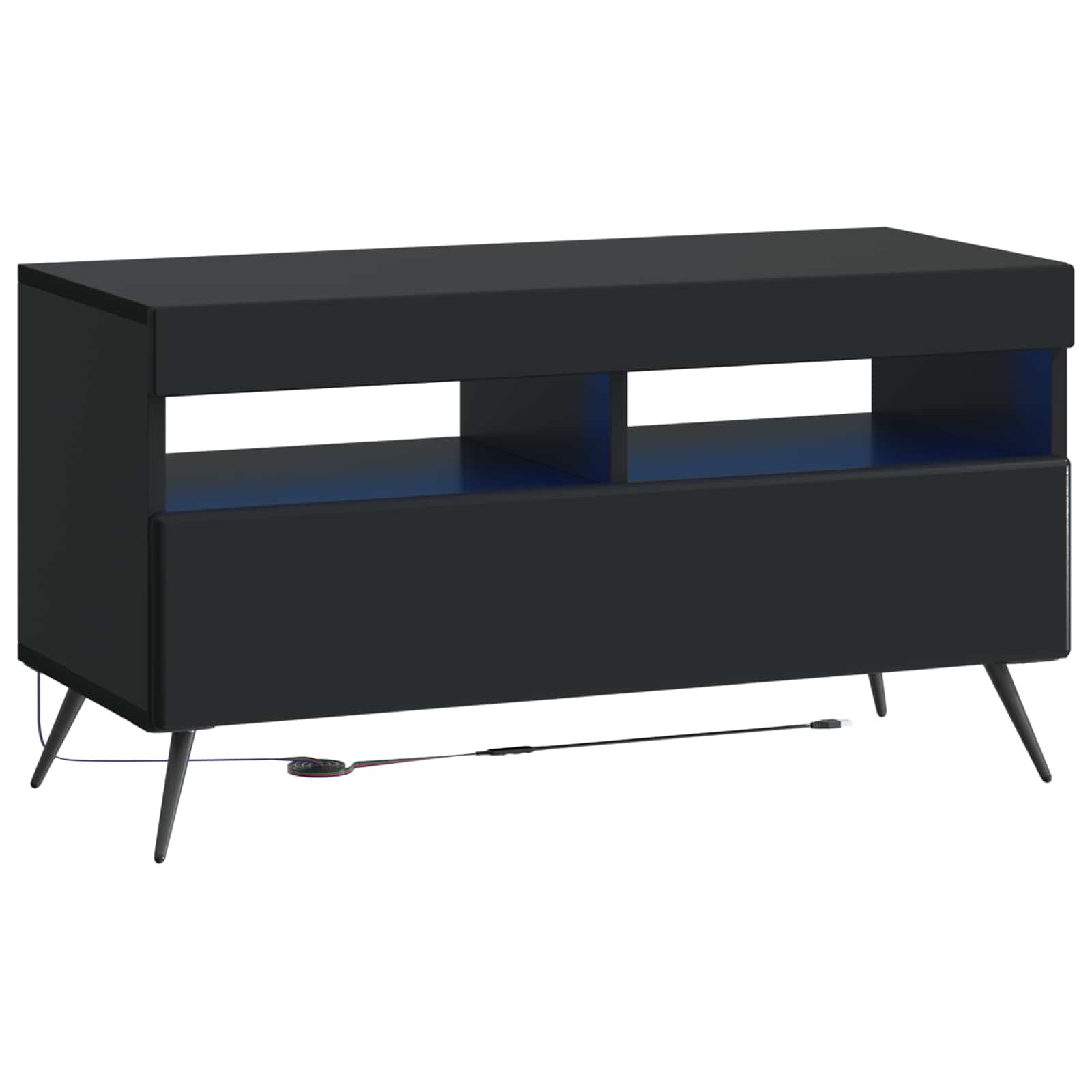 5-teiliges LED TV Schrank Schwarz Holzwerkstoff