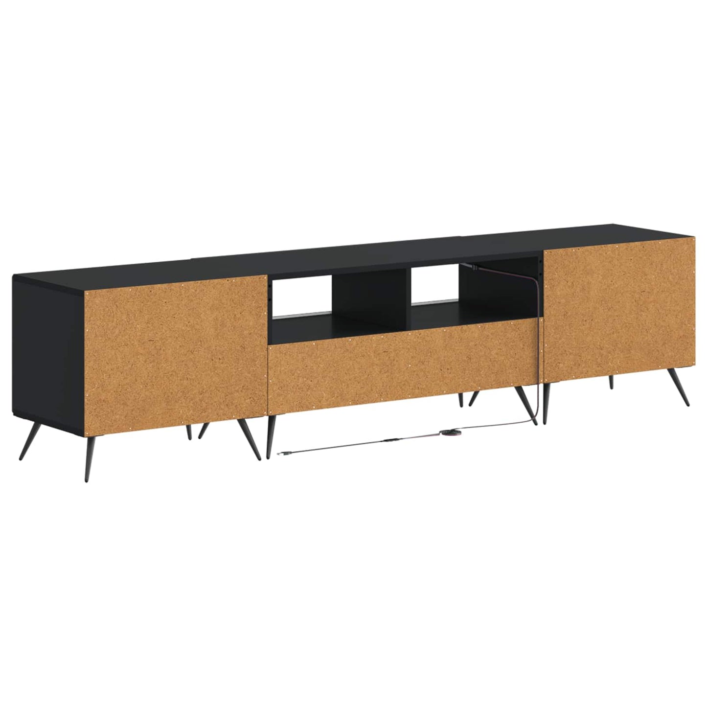 5-teiliges LED TV Schrank Schwarz Holzwerkstoff