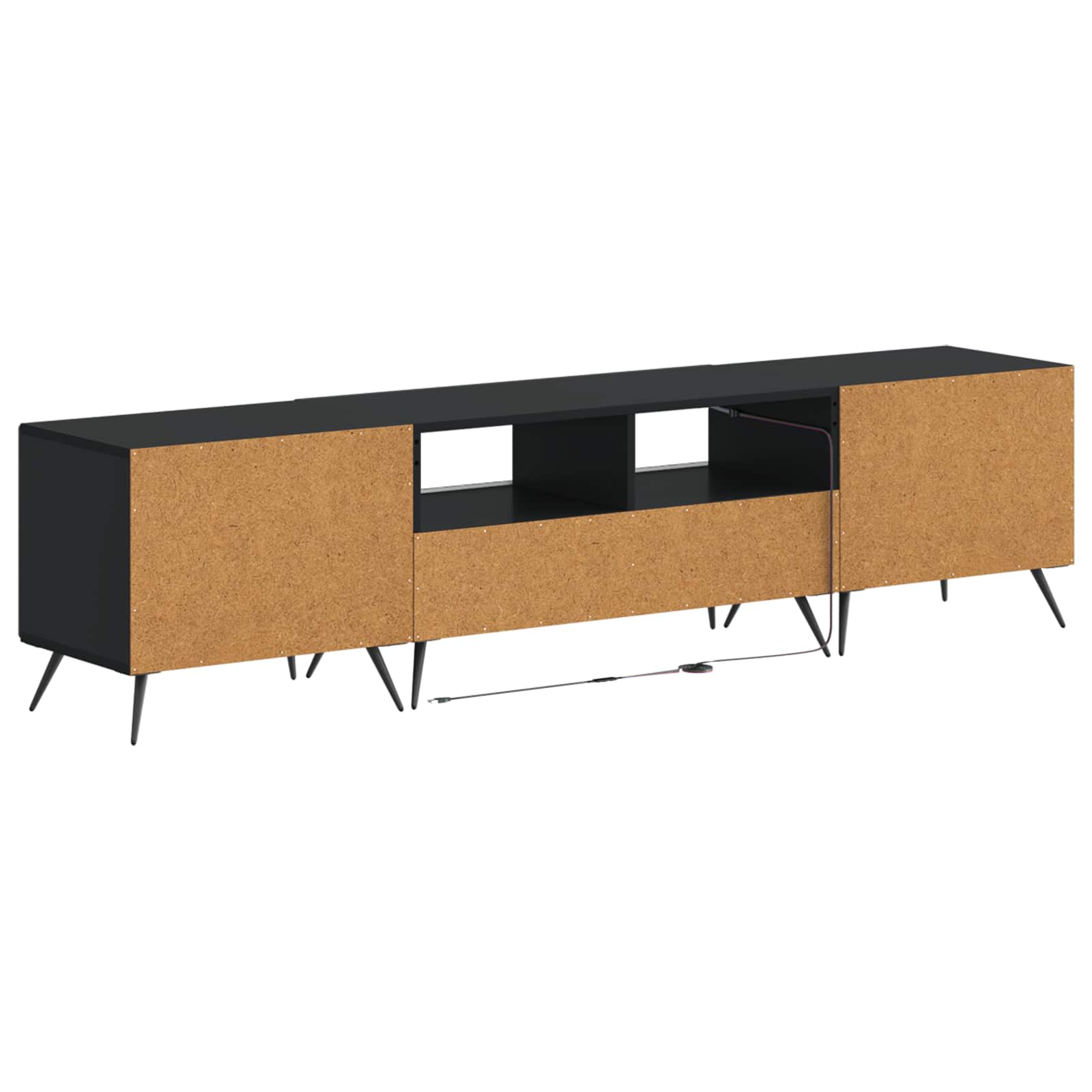5-teiliges LED TV Schrank Schwarz Holzwerkstoff
