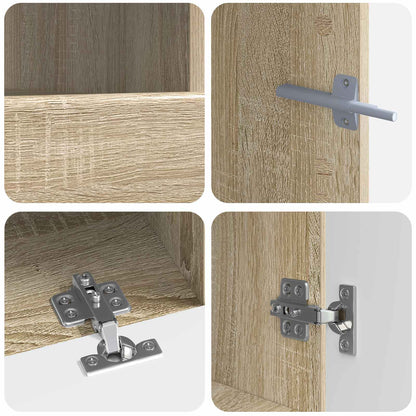 LED-TV-Schrank BREDA 3 stk. Sonoma-Eiche Holzwerkstoff